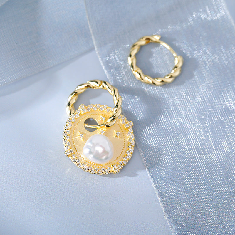 Baroque Asymmetrical Earrings