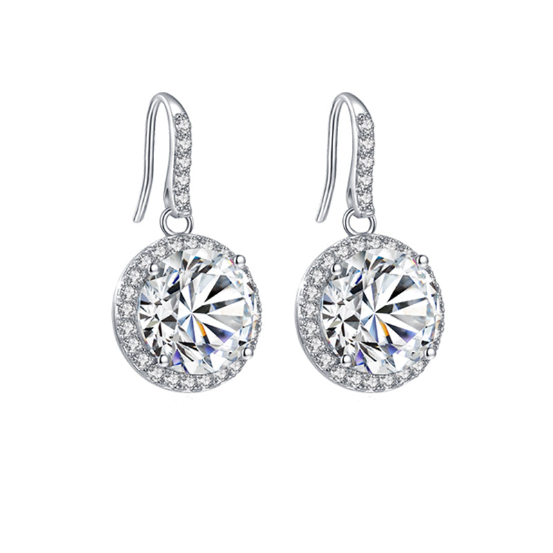 Sparkling Cubic Zirconia Silver Earrings