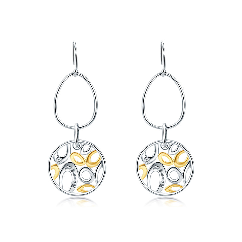 Sea Pianist Hollow Circular Zircon Earrings