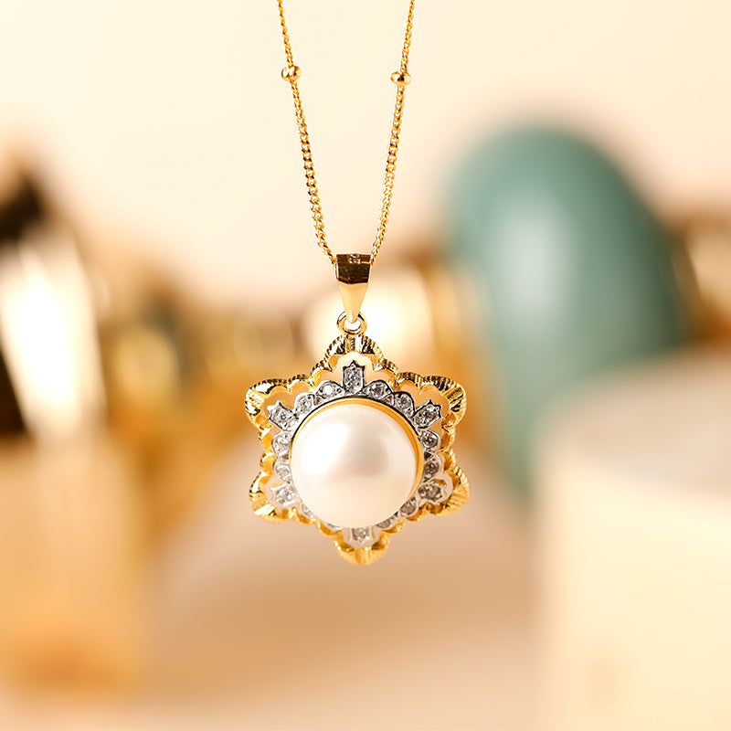 Pearl Snowflake Necklace
