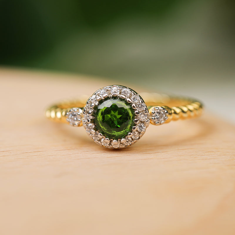 Green Diopside Ring