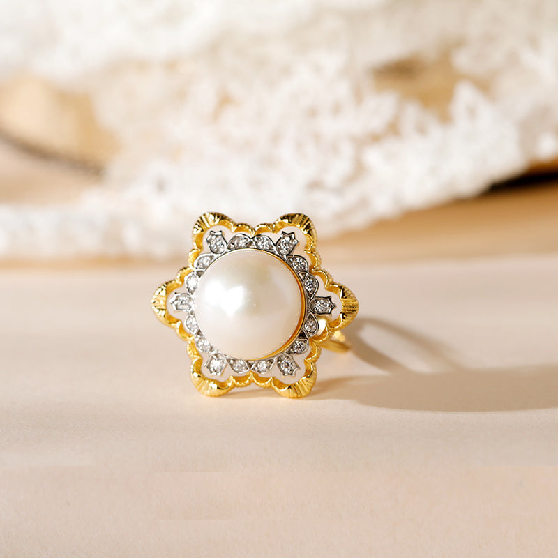 Pearl Snowflake Ring