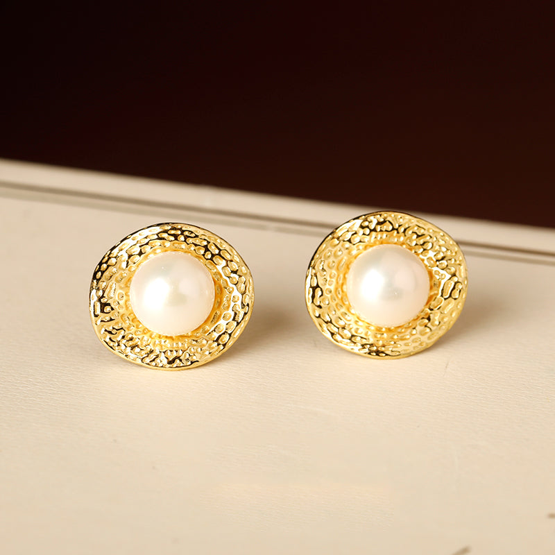 Pearl Lotus Leaf Earrings