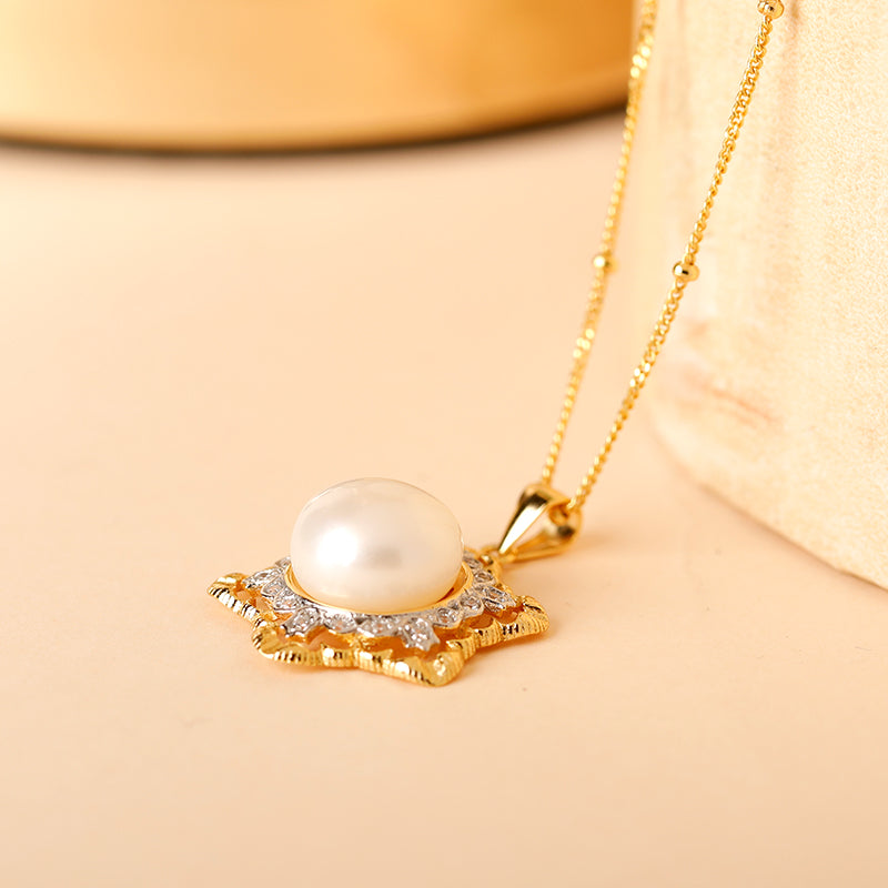 Pearl Snowflake Necklace