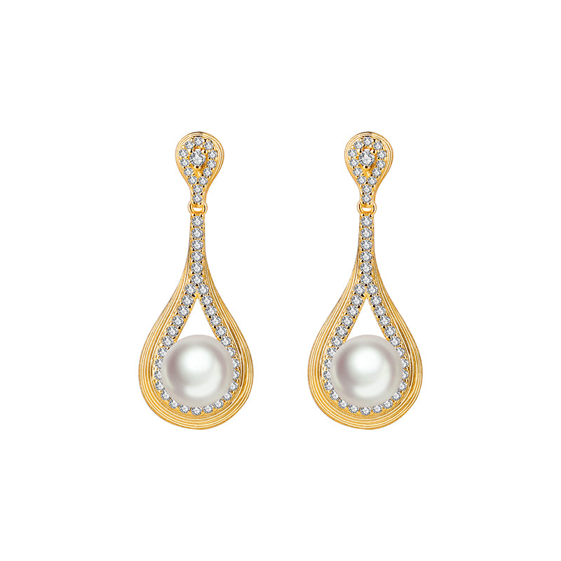 Louvre Shadow Water Drop Hollow Earrings
