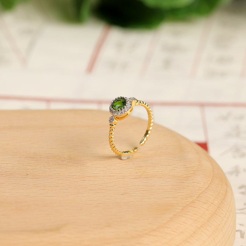 Green Diopside Ring