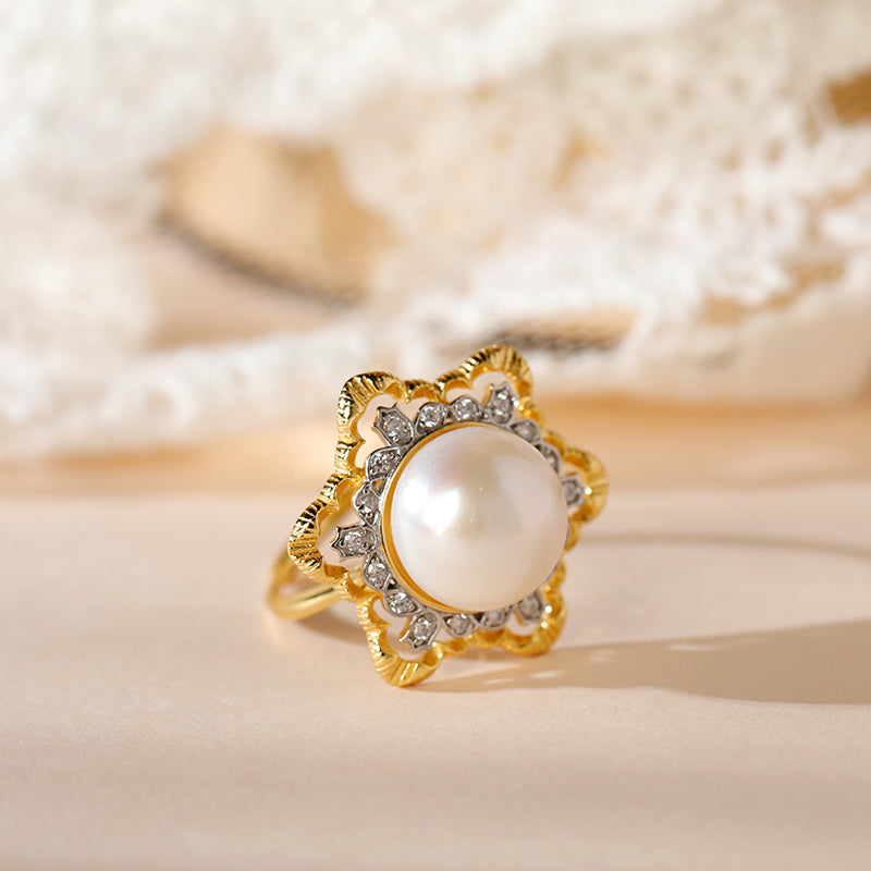 Pearl Snowflake Ring