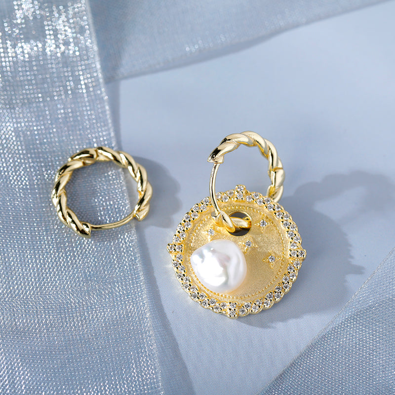 Baroque Asymmetrical Earrings