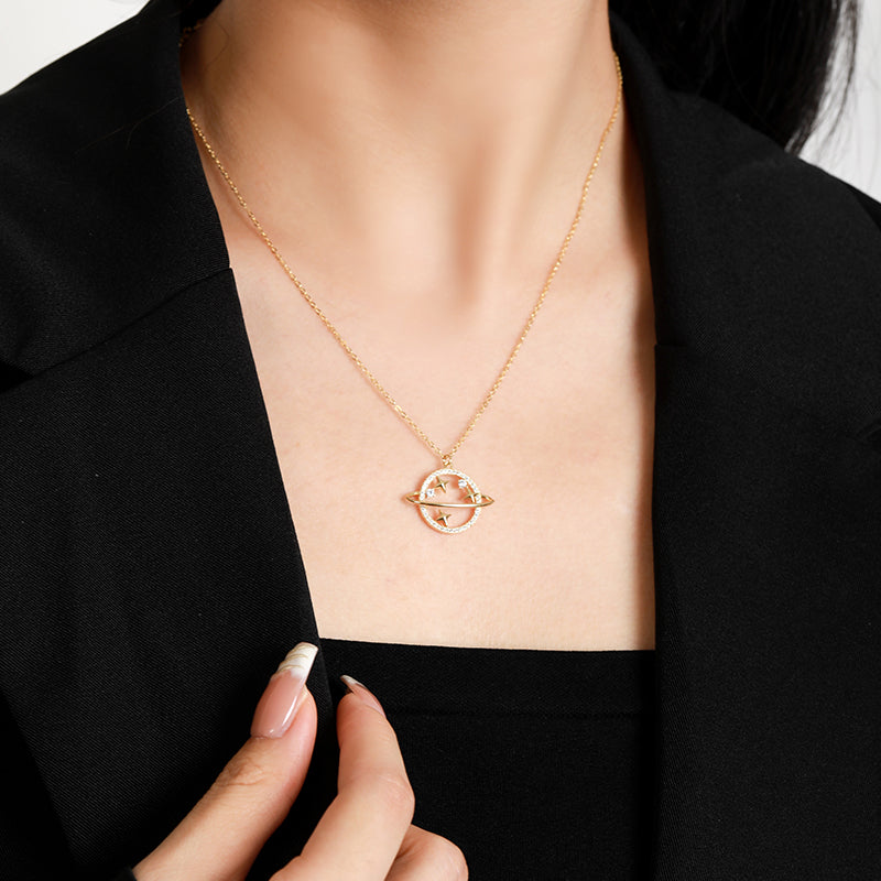 Star Track Gold Necklace