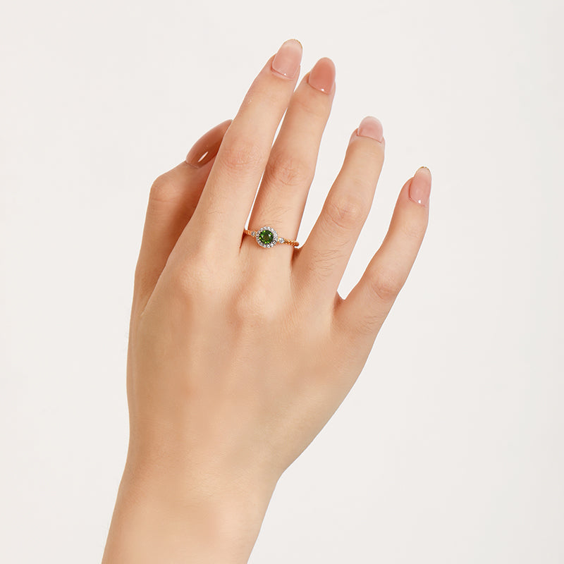 Green Diopside Ring