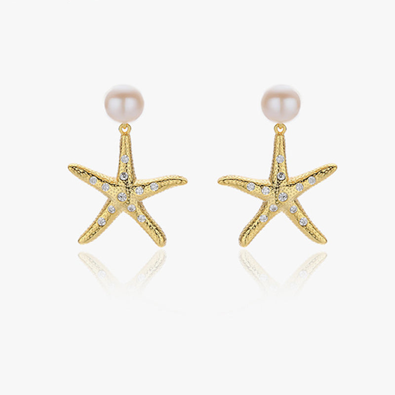 Starfish Pearl Earrings