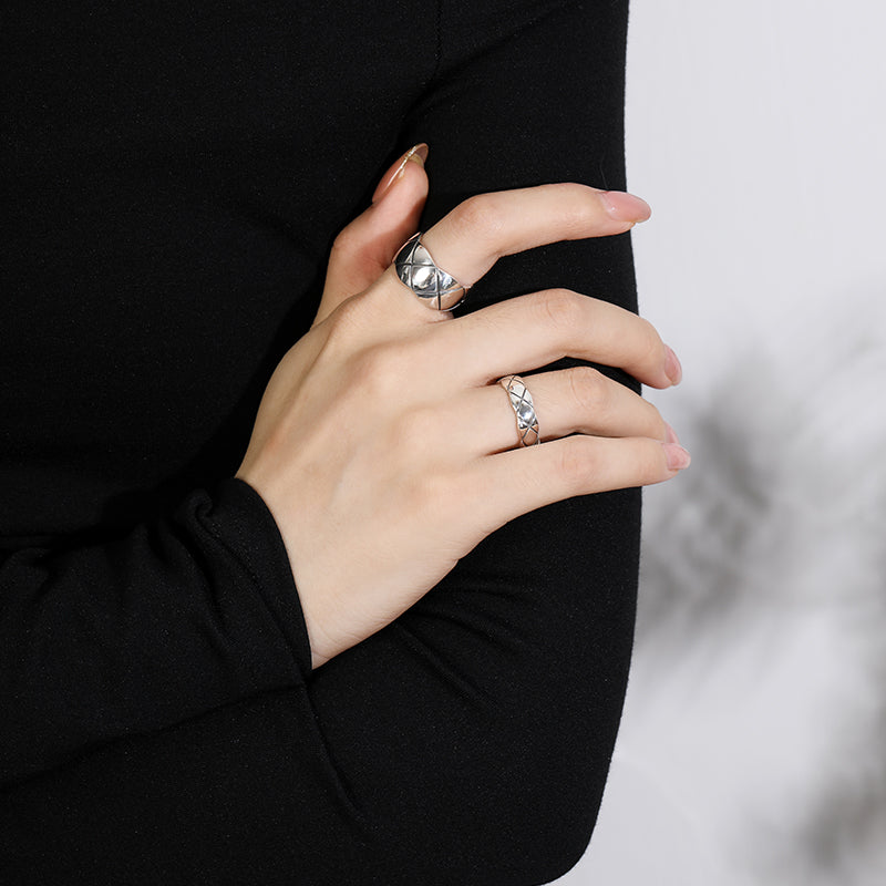 Geometric Vintage Wide Ring