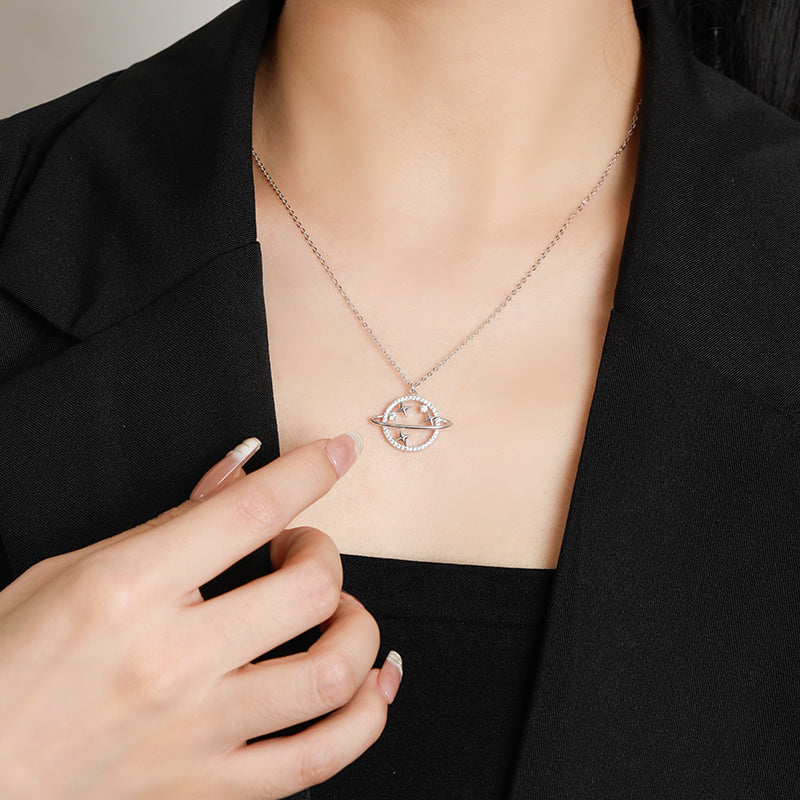 Star Track Silver Necklace