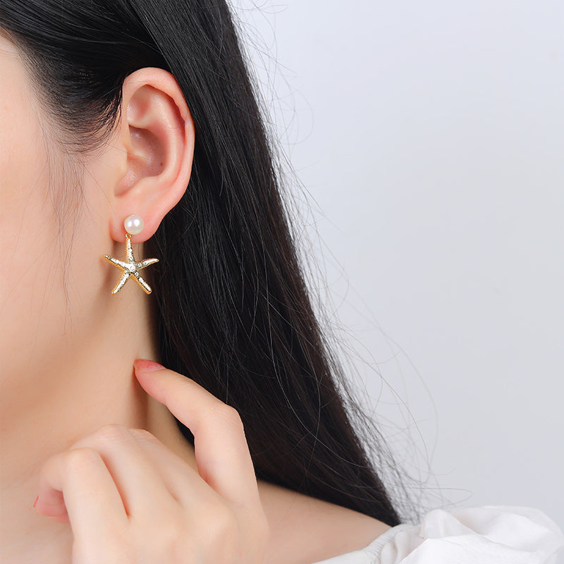 Starfish Pearl Earrings