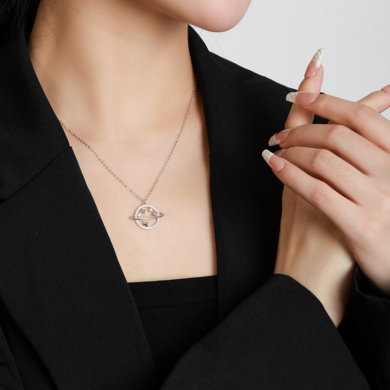 Star Track Silver Necklace