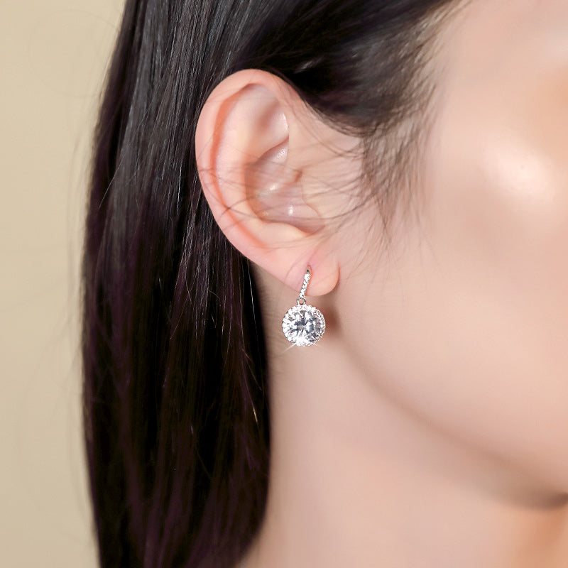 Sparkling Cubic Zirconia Silver Earrings