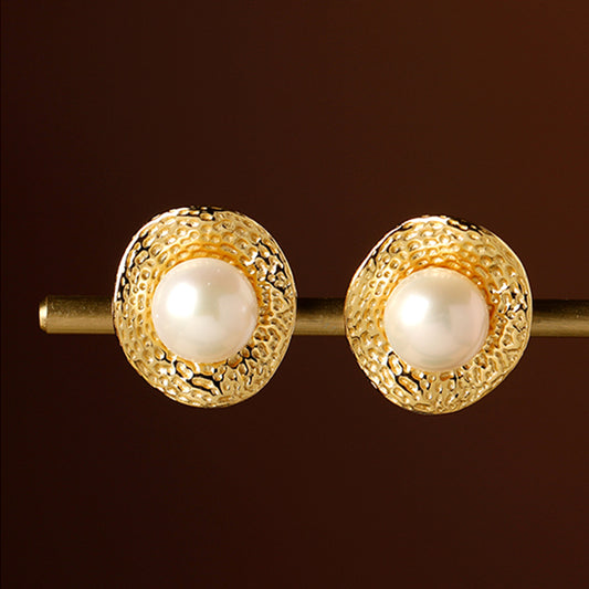Pearl Lotus Leaf Earrings