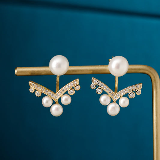 Palace V-Shaped Pearl Earrings
