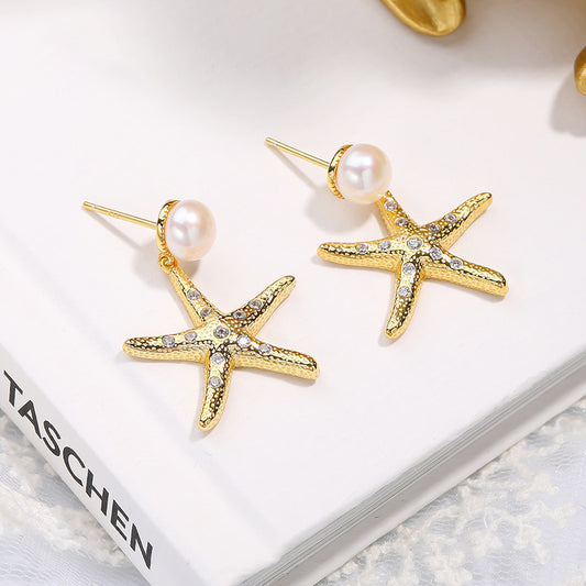 Starfish Pearl Earrings