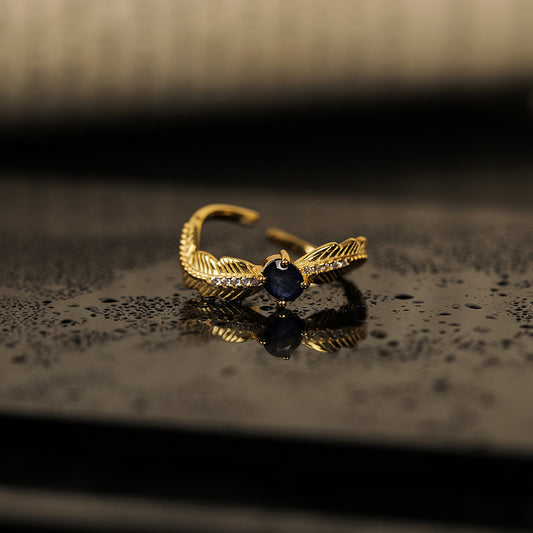 Sapphire Feather Ring