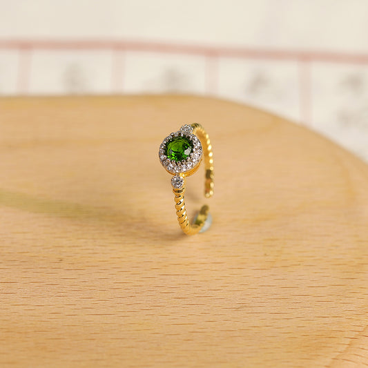 Green Diopside Ring