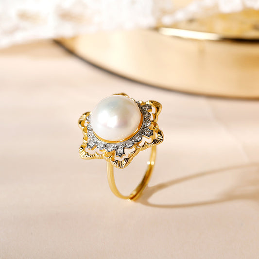 Pearl Snowflake Ring