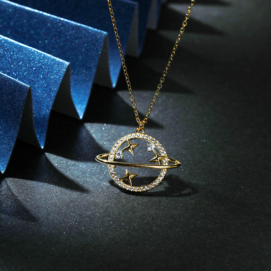 Star Track Gold Necklace