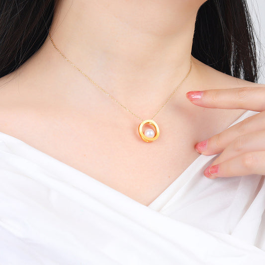 Pearl Hoop Necklace