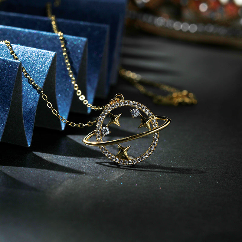 Star Track Gold Necklace